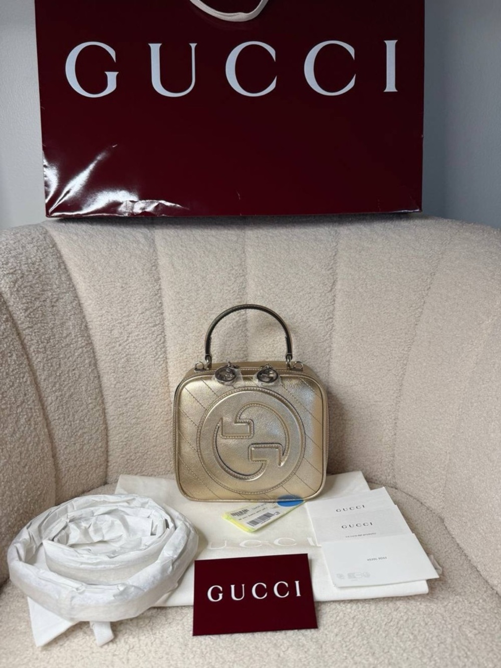 Gucci Blondie Gold Leather Top Handle Bag - Picture 11 of 12